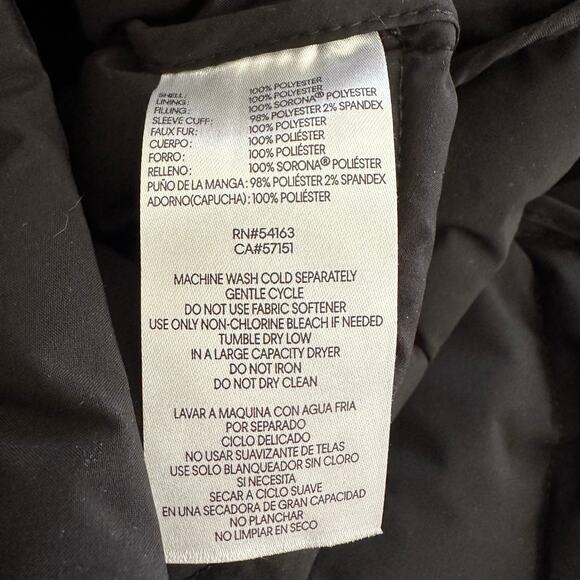 Andrew Marc Women Black Zipper Front Faux Fur Hoodie Puffer Coat Size M - NWT - Picture 9 of 10